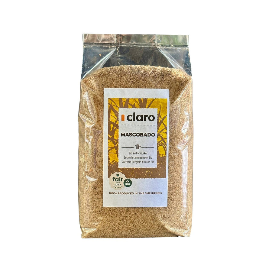 Claro Fair Trade Zucker Vollrohr Mascobado, 1 kg