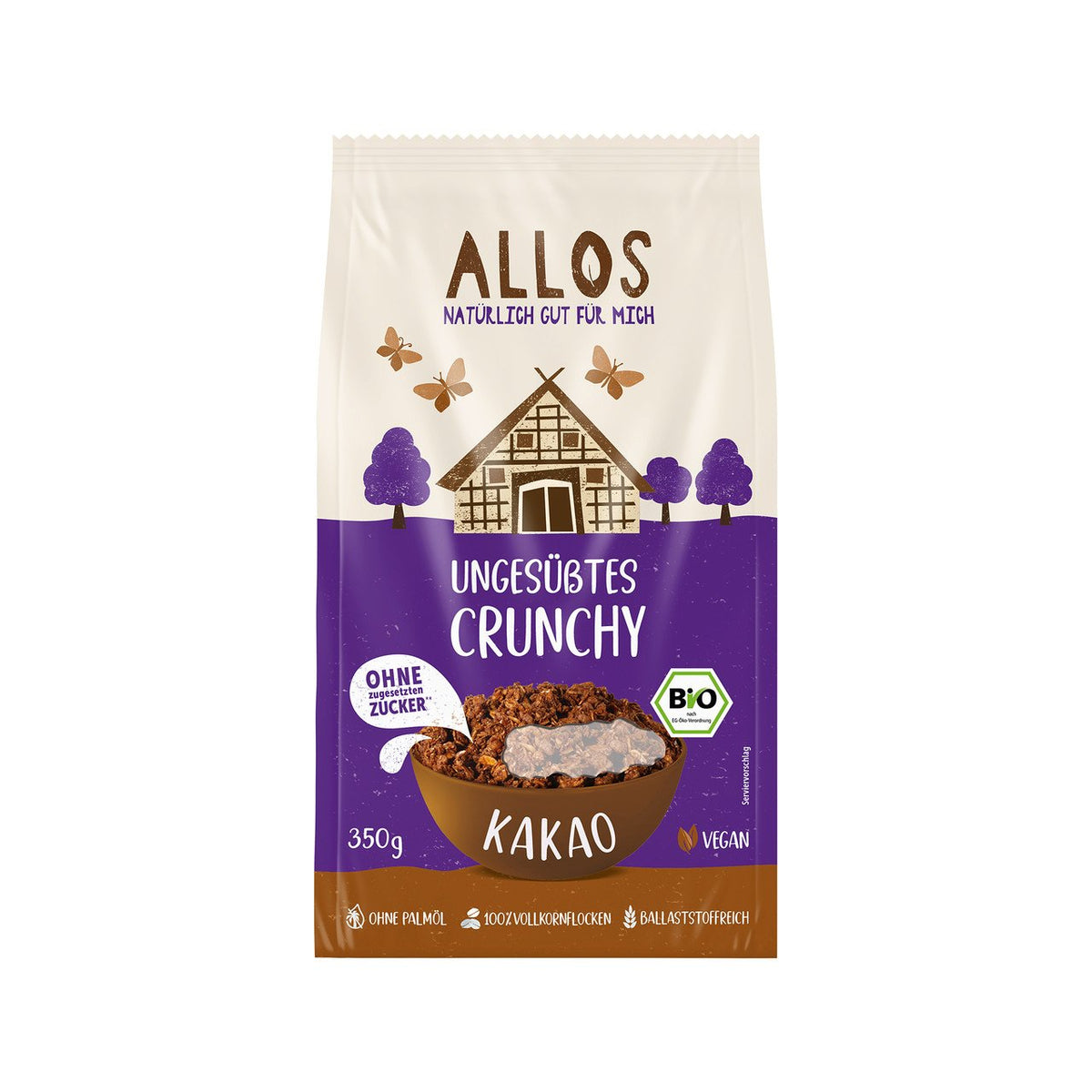 Allos Ungesüsstes Crunchy Kakao, 350 g