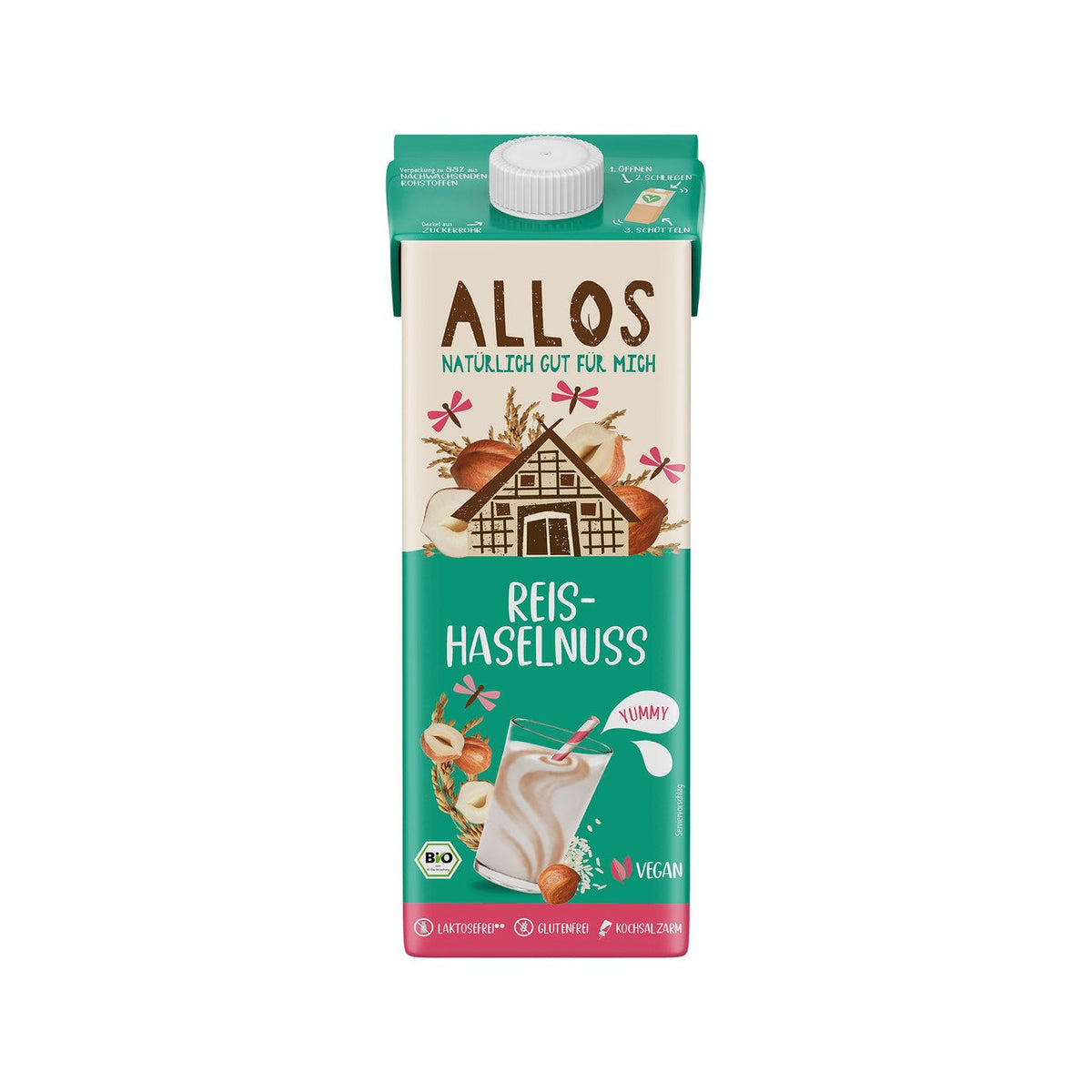 Allos Reis-Haselnuss-Drink, 1 l
