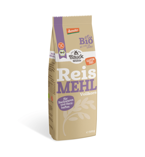 Bauck Mühle Reisvollkornmehl, glutenfrei, 500 g