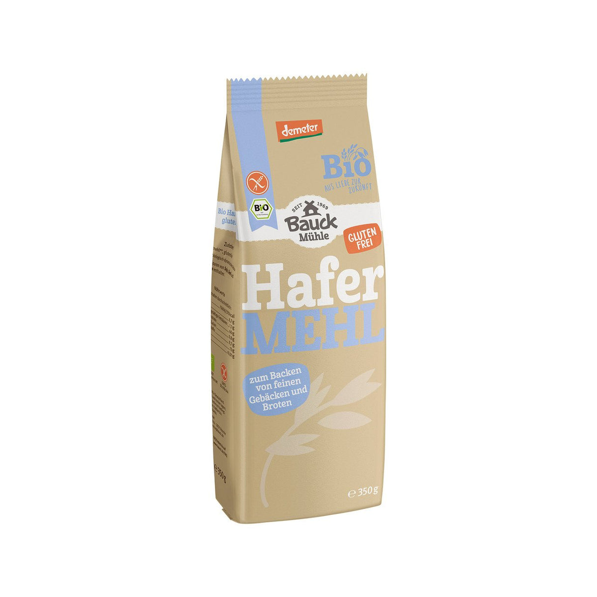 Bauck Mühle Hafervollkornmehl, glutenfrei, 350 g