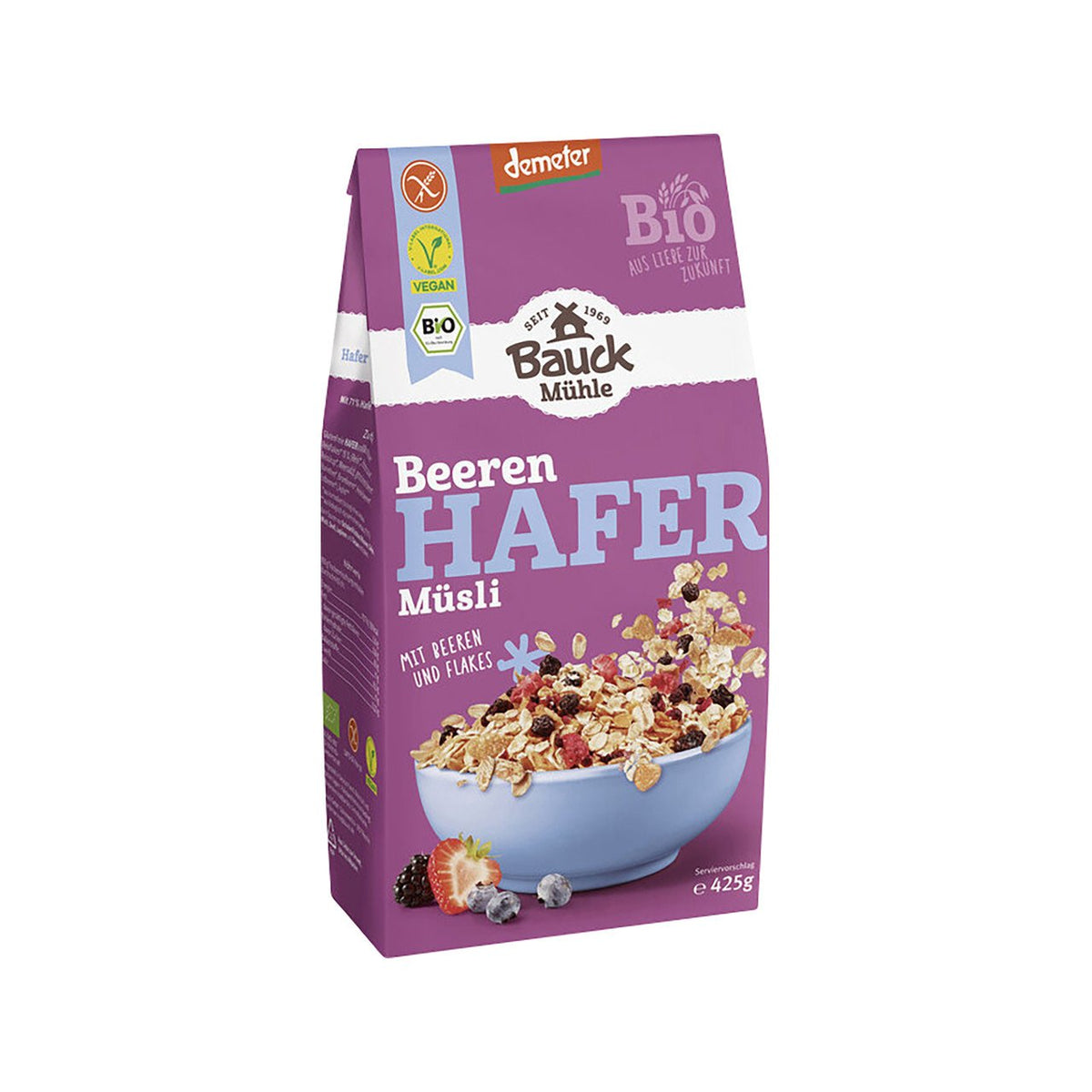 Bauck Mühle Beeren-Hafermüsli, glutenfrei, 425 g