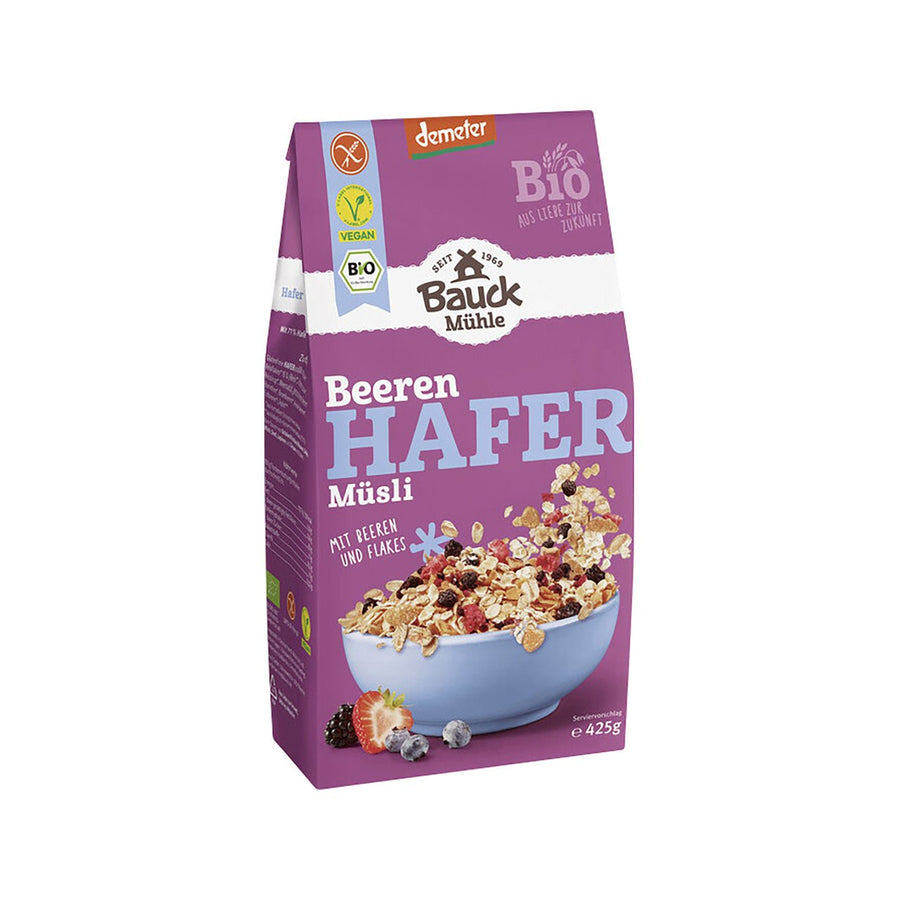 Bauck Mühle Beeren-Hafermüsli, glutenfrei, 425 g