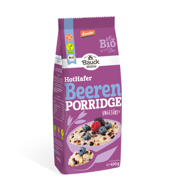 Bauck Mühle Hot Hafer Beeren Porridge, glutenfrei, 400 g