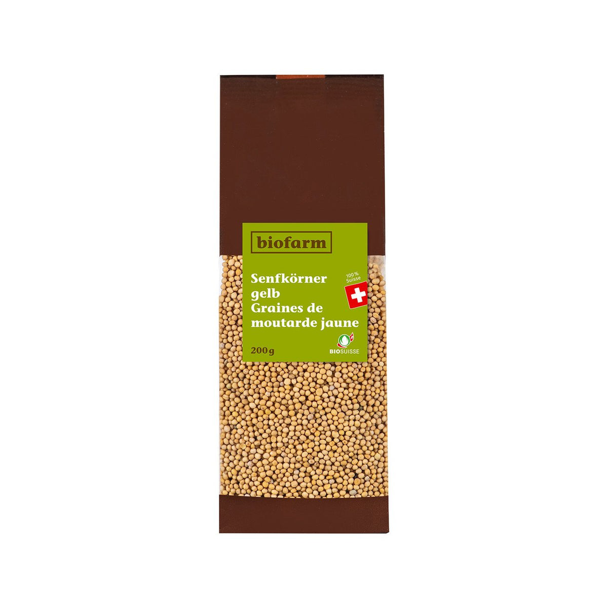 Biofarm Senfkörner gelb aus der Schweiz, 200 g