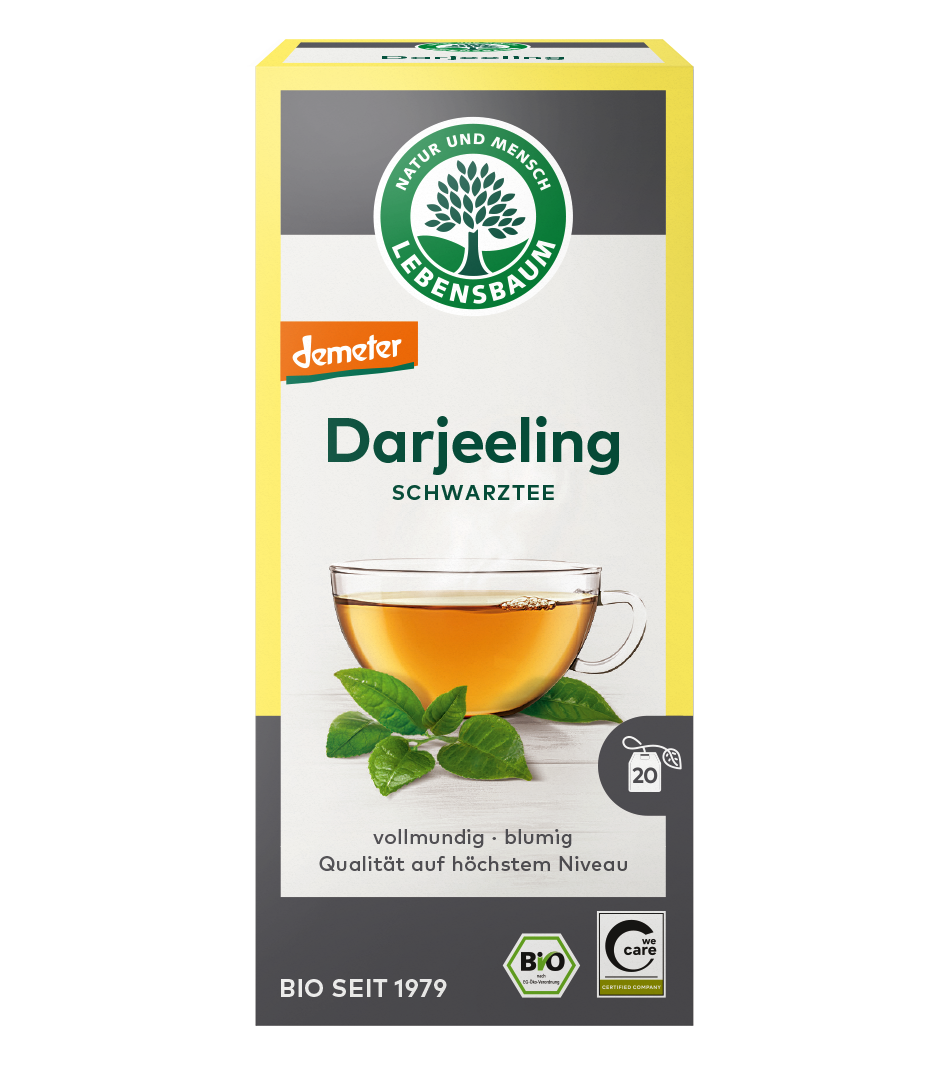 Lebensbaum Darjeeling Schwarztee, Teebeutel, 20 × 2 g
