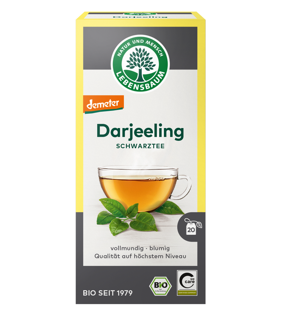Lebensbaum Darjeeling Schwarztee, Teebeutel, 20 × 2 g