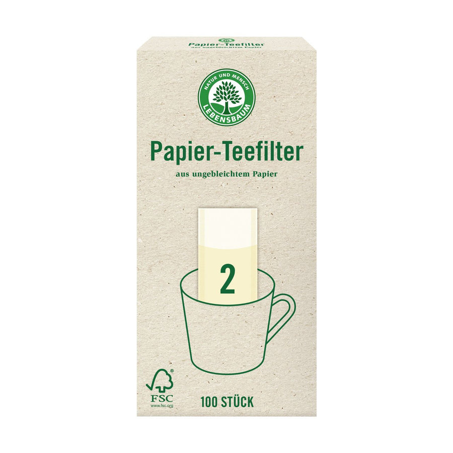 Lebensbaum Papier-Teefilter Grösse 2, 100 Stück