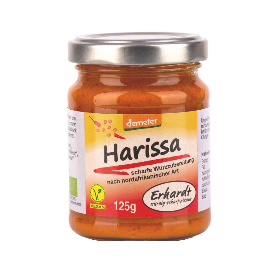 Erhardt Harissa Nordafrikanisch scharf, 125 g – Originalverpackung
