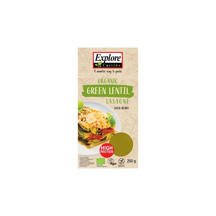Explore Cuisine Lasagne aus Grünen Linsen, 250 g – Originalverpackung