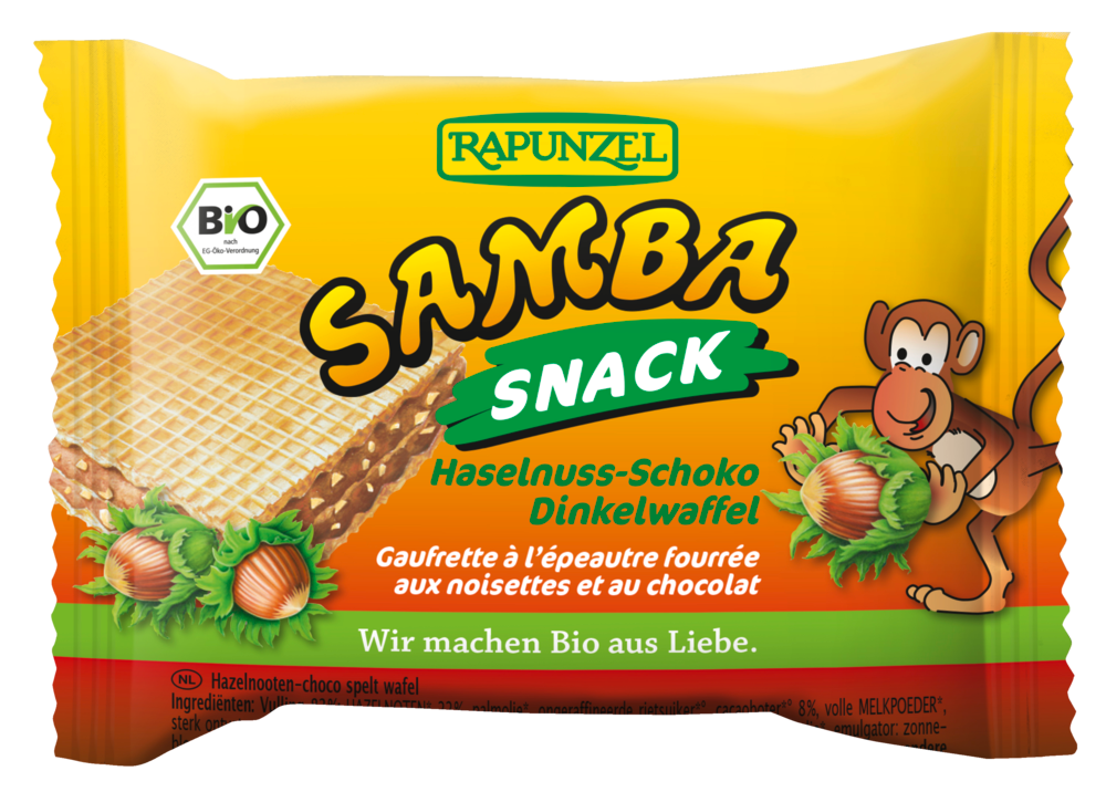 Rapunzel Samba Snack, Haselnuss-Schoko Schnitte, 25 g