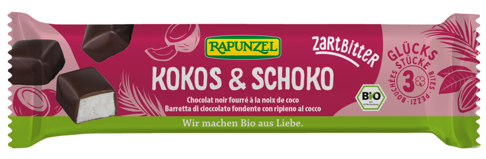 Rapunzel Glücksstücke Kokos & Schoko Zartbitter, 50 g