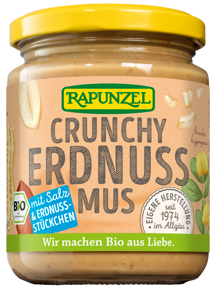 Rapunzel Erdnussmus Crunchy mit Salz, 250 g