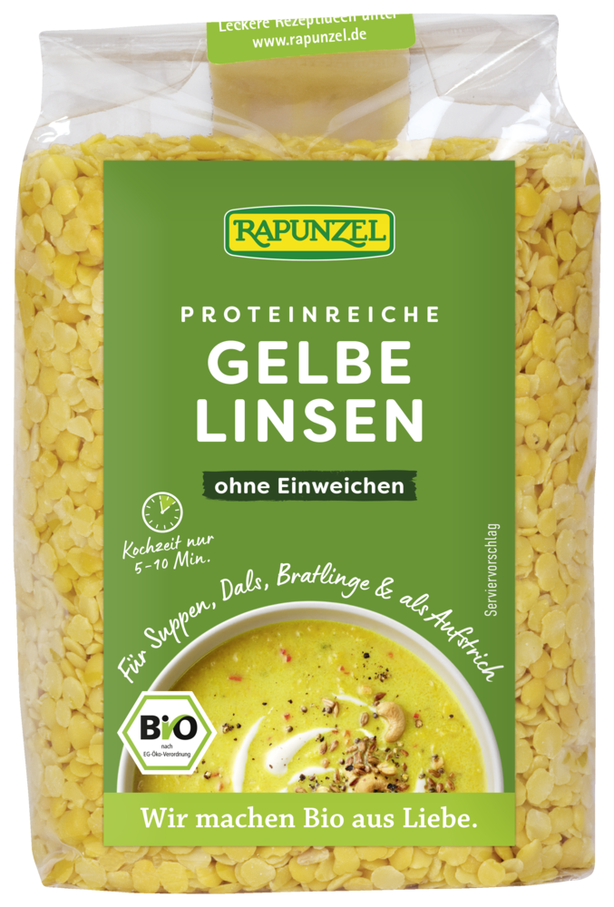 Rapunzel Linsen gelb, 500 g