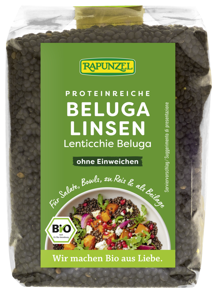 Rapunzel Beluga Linsen schwarz, 500 g