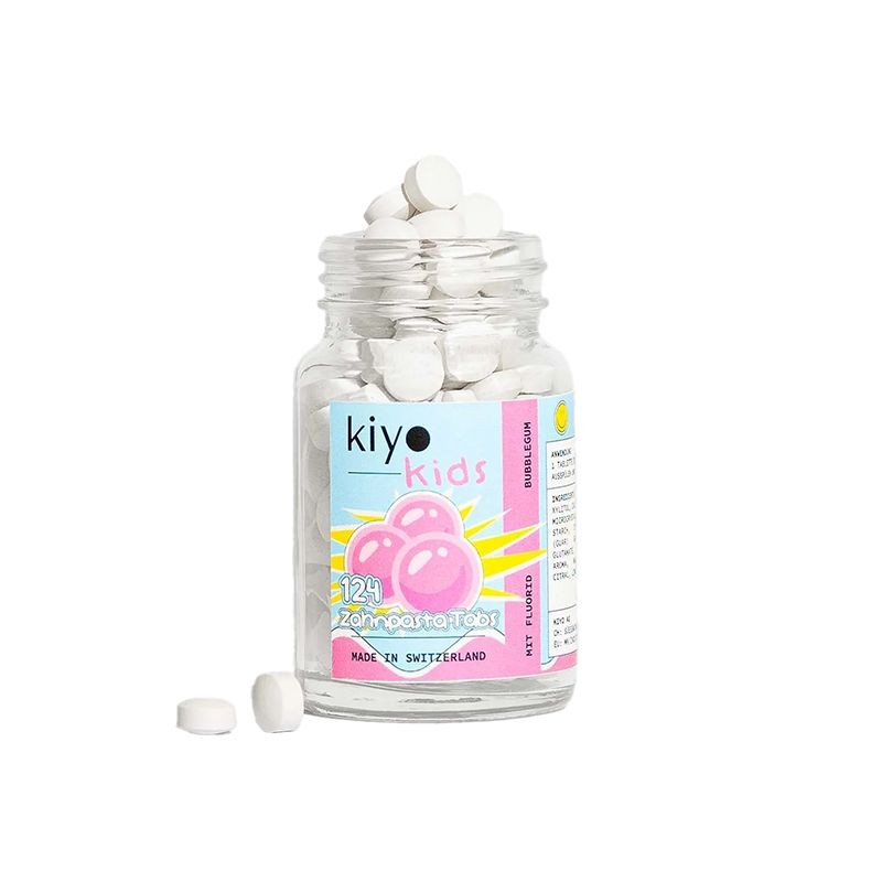 Kiyo Zahnpasta Tabs Kids Bubblegum mit Fluorid – Originalprodukt
